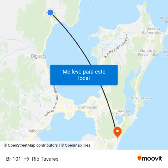 Br-101 to Rio Tavares map