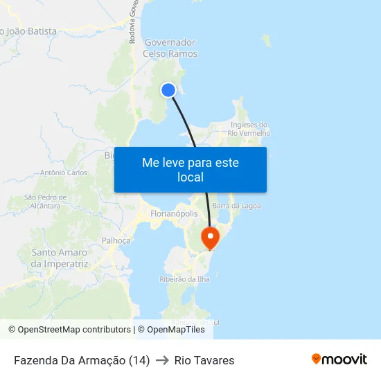 Fazenda Da Armação (14) to Rio Tavares map