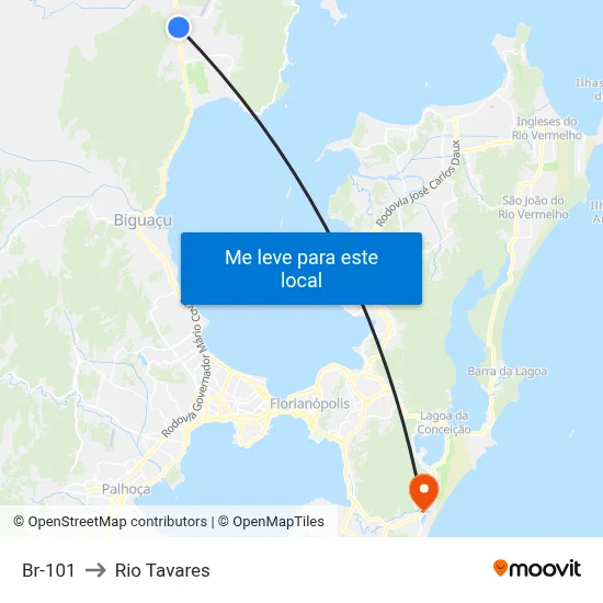 Br-101 to Rio Tavares map