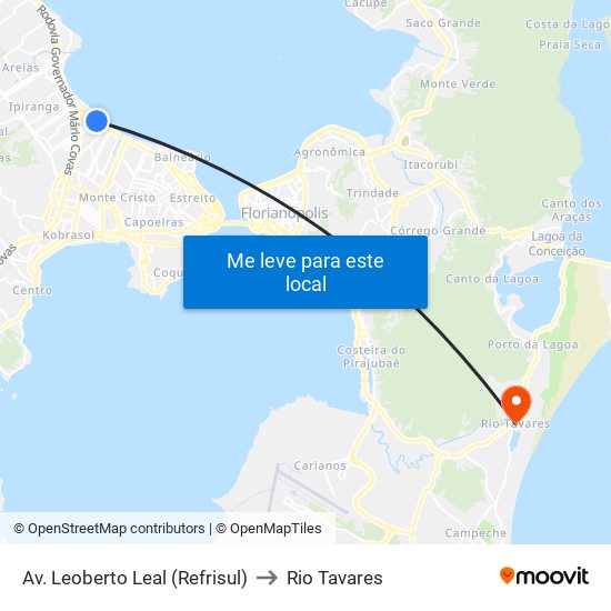 Av. Leoberto Leal (Refrisul) to Rio Tavares map