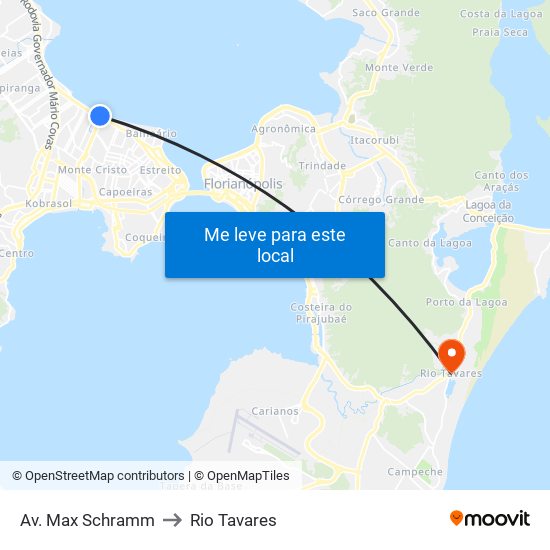 Av. Max Schramm to Rio Tavares map
