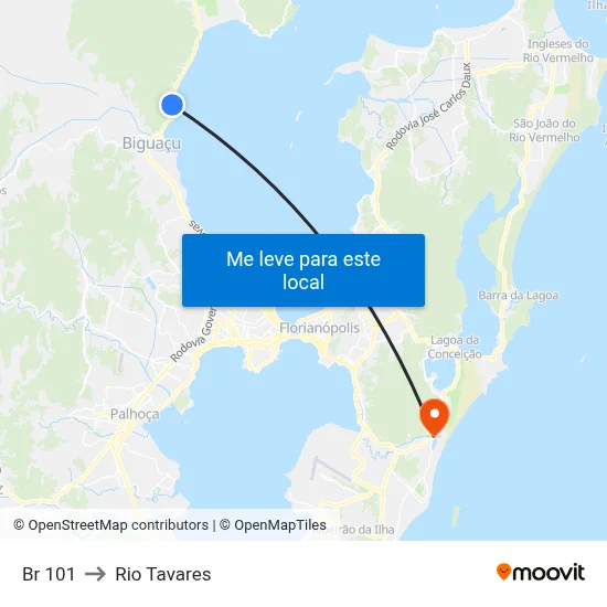 Br 101 to Rio Tavares map