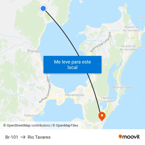 Br-101 to Rio Tavares map