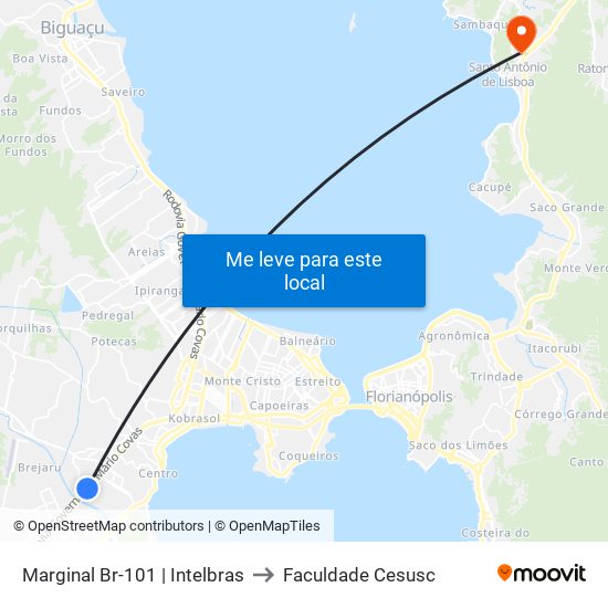 Marginal Br-101 | Intelbras to Faculdade Cesusc map