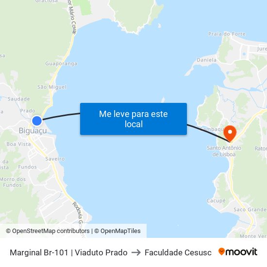 Marginal Br-101 | Viaduto Prado to Faculdade Cesusc map