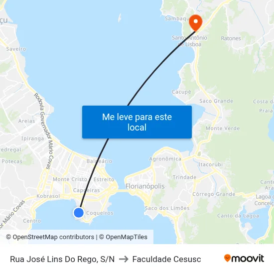 Rua José Lins Do Rego, S/N to Faculdade Cesusc map