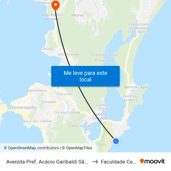 Avenida Pref. Acácio Garibaldi São Thíago to Faculdade Cesusc map