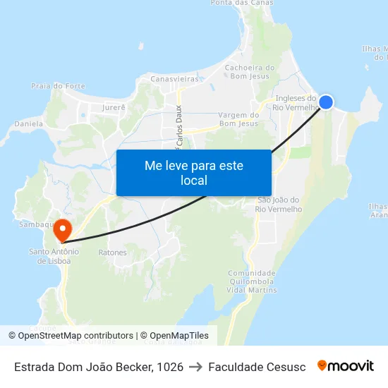 Estrada Dom João Becker, 1026 to Faculdade Cesusc map