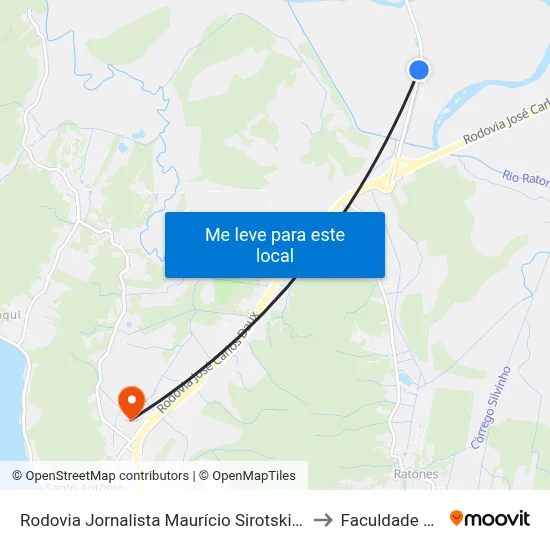 Rodovia Jornalista Maurício Sirotski Sobrinho, 1050 to Faculdade Cesusc map