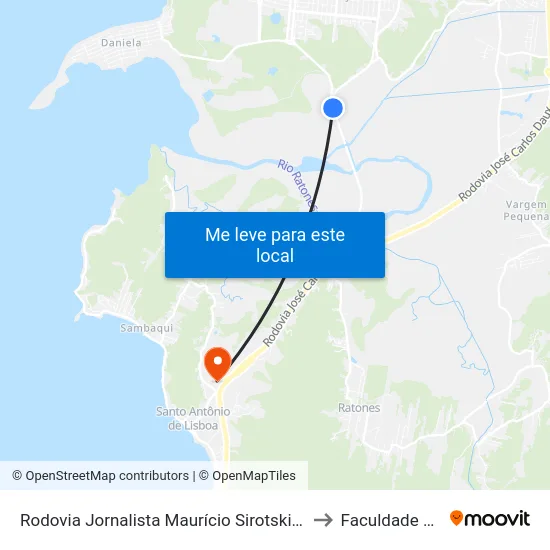 Rodovia Jornalista Maurício Sirotski Sobrinho, 2501 to Faculdade Cesusc map