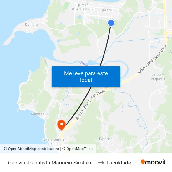 Rodovia Jornalista Maurício Sirotski Sobrinho, 5243 to Faculdade Cesusc map