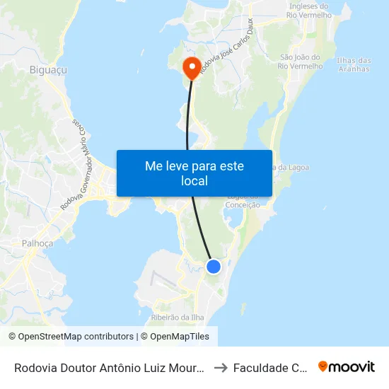 Rodovia Doutor Antônio Luiz Moura Gonzaga to Faculdade Cesusc map