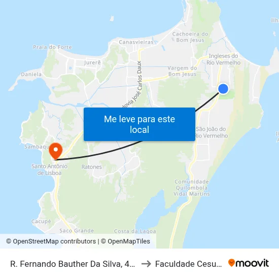 R. Fernando Bauther Da Silva, 400 to Faculdade Cesusc map