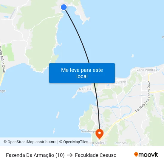 Fazenda Da Armação (10) to Faculdade Cesusc map
