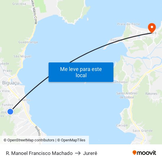 R. Manoel Francisco Machado to Jurerê map