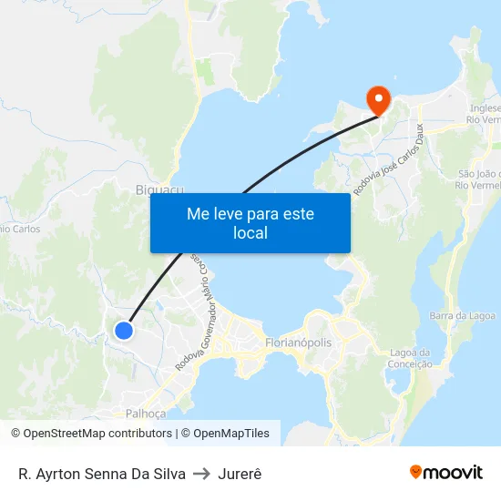 Rua Airton Senna Da Silva 286 to Jurerê map