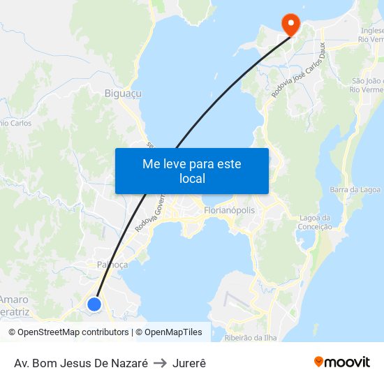 Av. Bom Jesus De Nazaré to Jurerê map