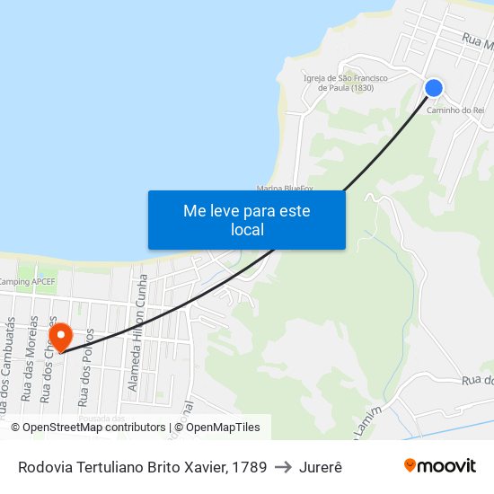 Rodovia Tertuliano Brito Xavier, 1789 to Jurerê map