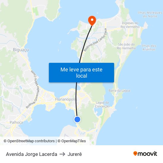 Avenida Jorge Lacerda to Jurerê map