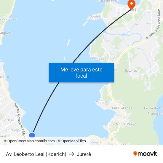Av. Leoberto Leal (Koerich) to Jurerê map