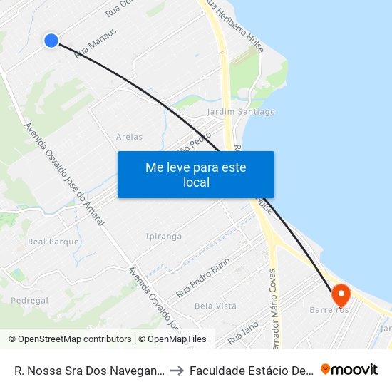 R. Nossa Sra Dos Navegantes to Faculdade Estácio De Sá map