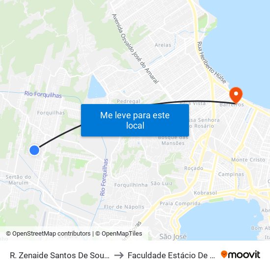 R. Zenaide Santos De Souza to Faculdade Estácio De Sá map