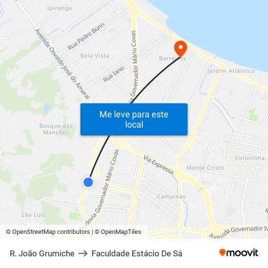 R. João Grumiche to Faculdade Estácio De Sá map