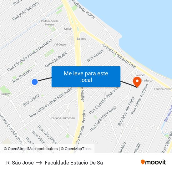 R. São José to Faculdade Estácio De Sá map