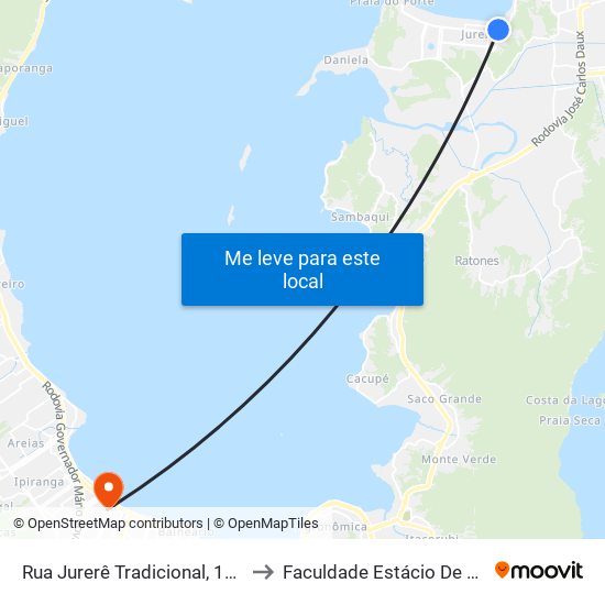 Rua Jurerê Tradicional, 103 to Faculdade Estácio De Sá map