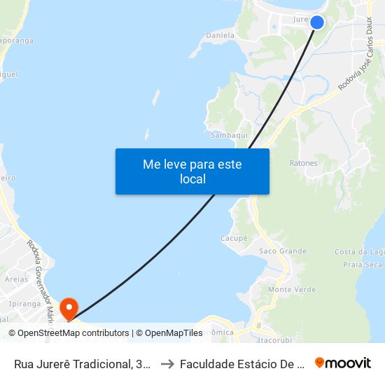 Rua Jurerê Tradicional, 337 to Faculdade Estácio De Sá map