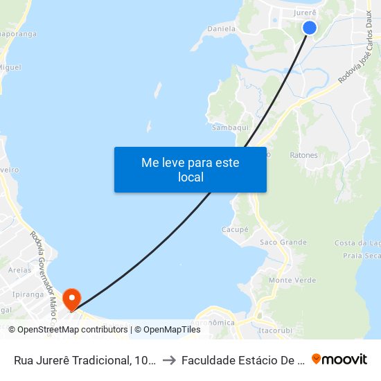 Rua Jurerê Tradicional, 1073 to Faculdade Estácio De Sá map