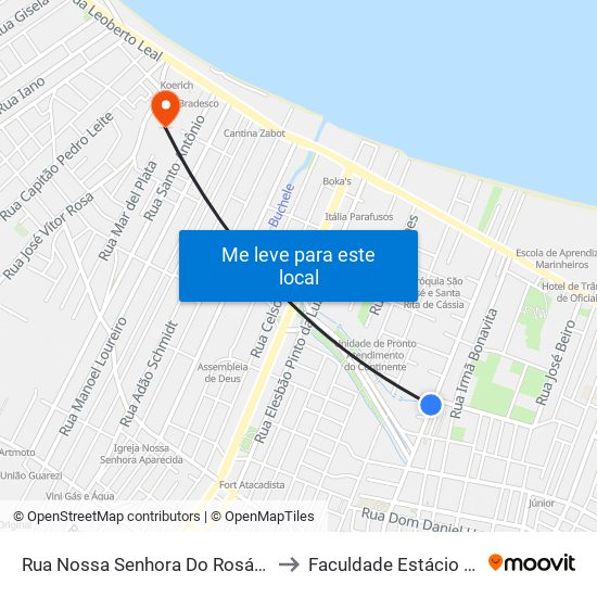 Rua Nossa Senhora Do Rosário, 673 to Faculdade Estácio De Sá map