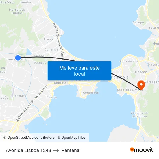 Avenida Lisboa 1243 to Pantanal map