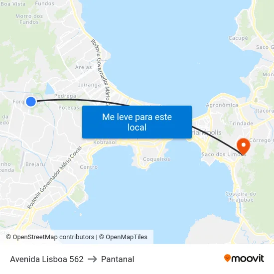 Avenida Lisboa 562 to Pantanal map