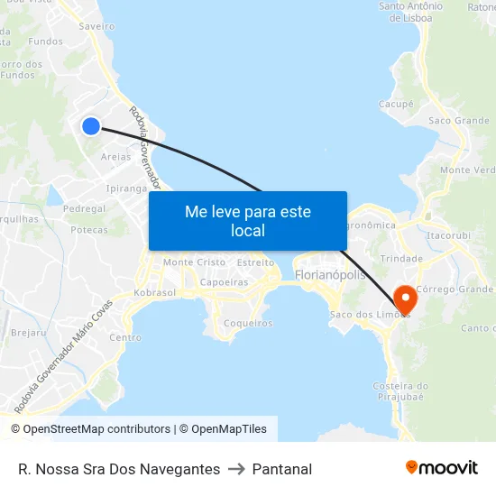 R. Nossa Sra Dos Navegantes to Pantanal map
