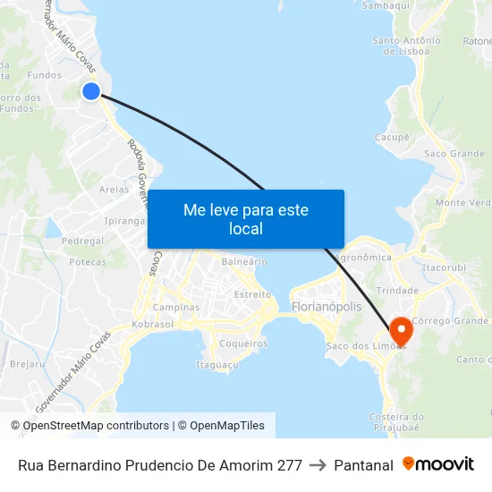 Rua Bernardino Prudencio De Amorim 277 to Pantanal map