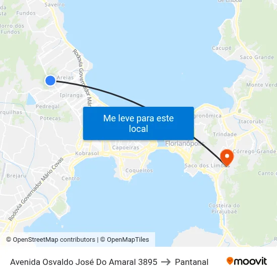 Avenida Osvaldo José Do Amaral 3895 to Pantanal map