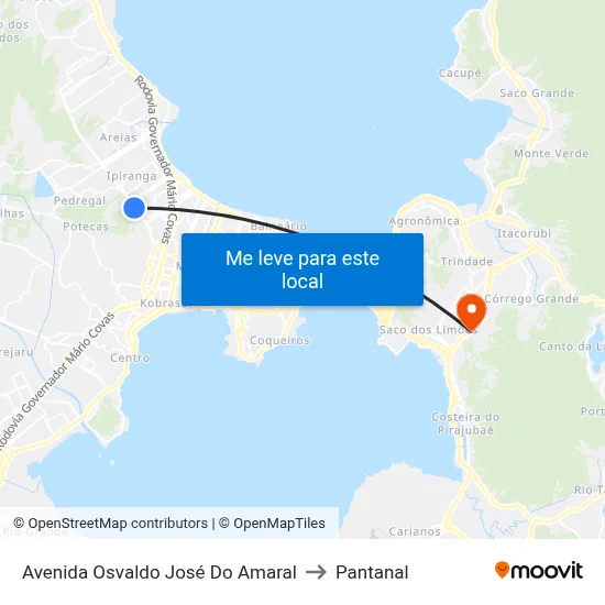 Avenida Osvaldo José Do Amaral to Pantanal map