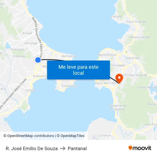 R. José Emílio De Souza to Pantanal map