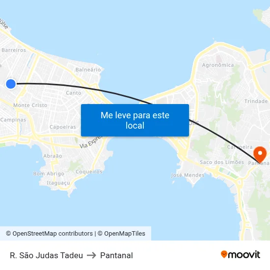 R. São Judas Tadeu to Pantanal map