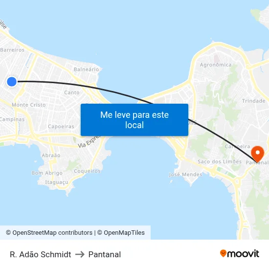R. Adão Schmidt to Pantanal map