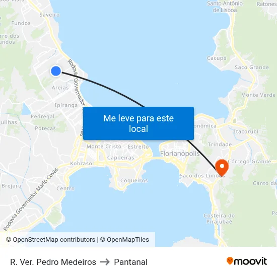 R. Ver. Pedro Medeiros to Pantanal map