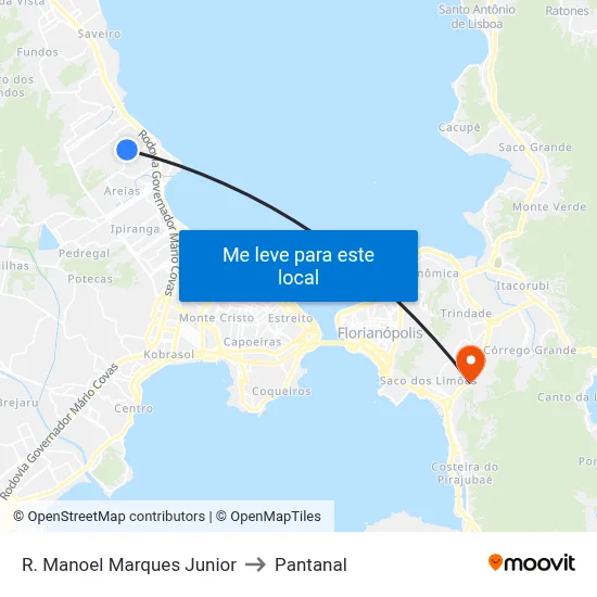 R. Manoel Marques Junior to Pantanal map
