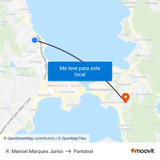 R. Manoel Marques Junior to Pantanal map