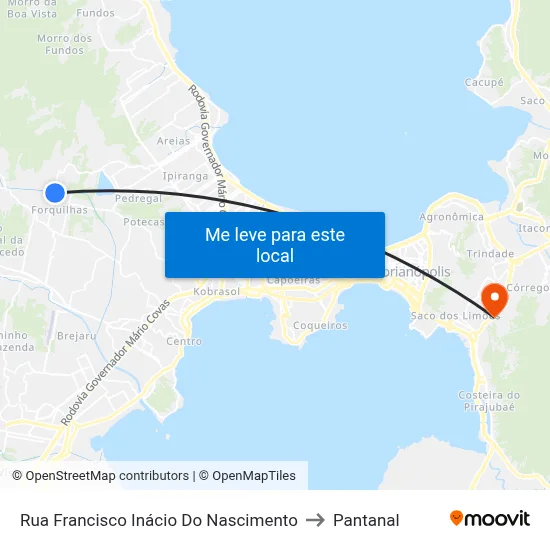 Rua Francisco Inácio Do Nascimento to Pantanal map