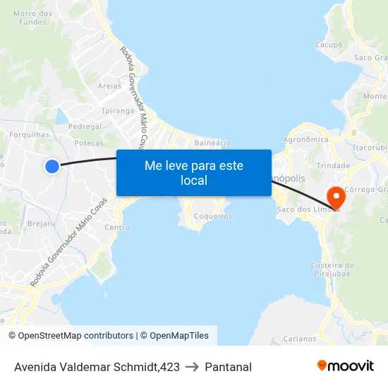 Avenida Valdemar Schmidt,423 to Pantanal map
