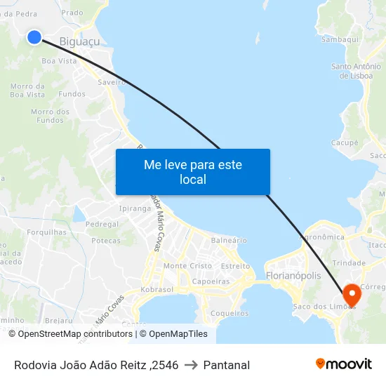 Rodovia João Adão Reitz ,2546 to Pantanal map