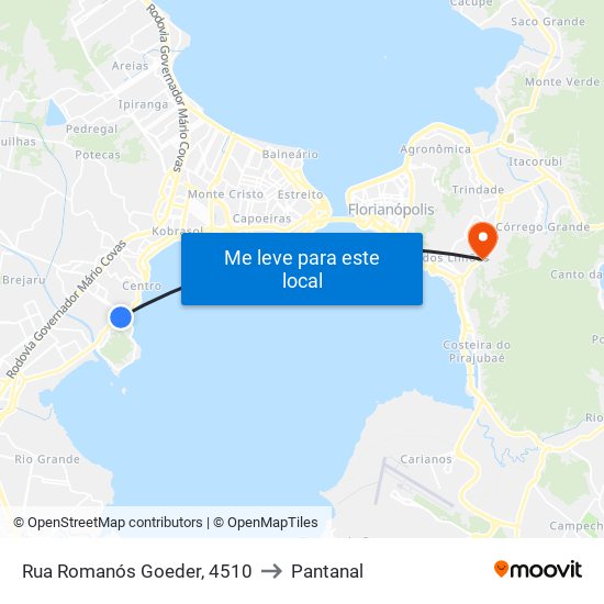 Rua Romanós Goeder, 4510 to Pantanal map