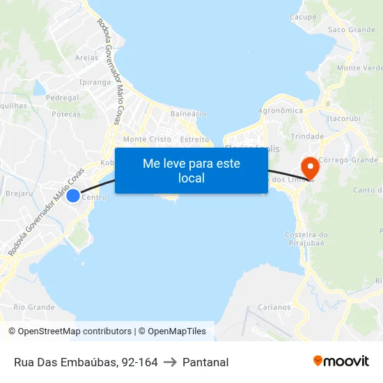 Rua Das Embaúbas, 92-164 to Pantanal map