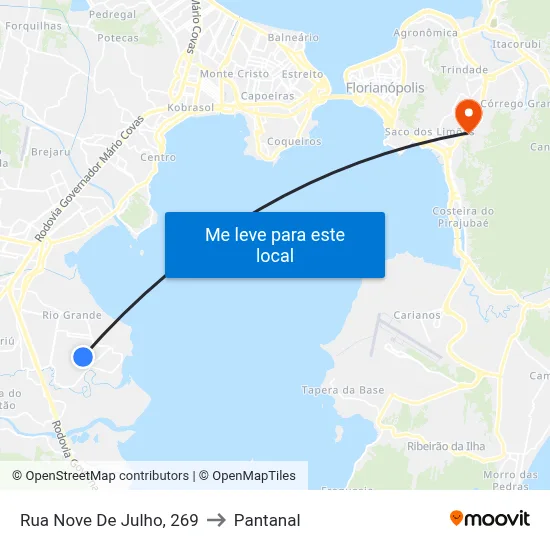 Rua Nove De Julho, 269 to Pantanal map